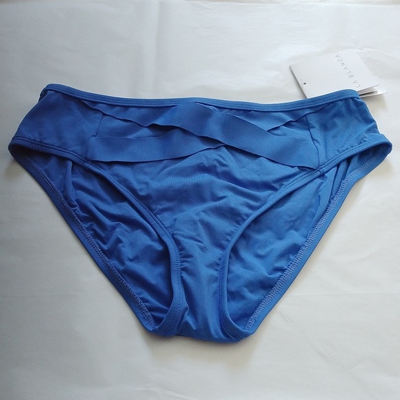 La Blanca Women's Mid Waist Hipster Bikini Swimsuit Bottom, China Blue, Size 10 - Picture 3 of 9